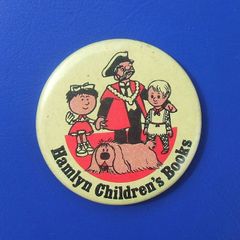 HAMLYN CHILDRENS BOOKS (classic children's cartoons) - promotional button badge with characters from Trumpton, Magic Roundabout & Noggin the Nog (1970's), A scarce badge.