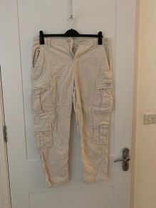 Cream canvas trousers