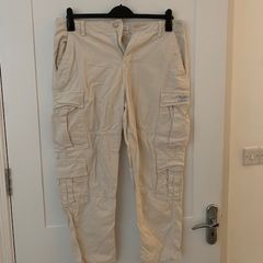 Cream canvas trousers