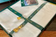 Boxed Vintage Irish Linen Damask Tablecloth Antique White