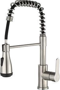 Kitchen Tap,Nickel Sink Mixer Tap with Extendable Spray,Spring Kitchen Tap,360 Degree Swivel 4 Jets,Stainless Steel (FREE POSTAGE)