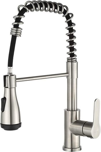 Kitchen Tap,Nickel Sink Mixer Tap with Extendable Spray,Spring Kitchen Tap,360 Degree Swivel 4 Jets,Stainless Steel (FREE POSTAGE)