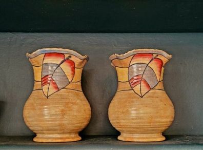 Art deco pair of burleigh ware vases by Harold Bennett