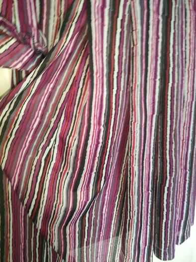 Vintage 70s 80s purple grey stripe secretary midi dress size M Postage included