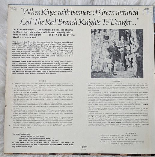 The Men Of The West Let Erin Remember 1975 Vinyl