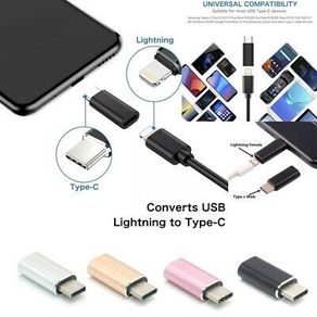2 X Aluminum Alloy Apple Lightning 8 Pin (Female) to USB-C (Male) Fast Charging/Data Sync Convertor/Adapter (Brand New/Warranty)