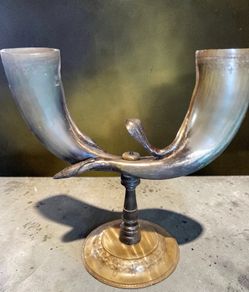 Large unique antique cornucopia centrepiece