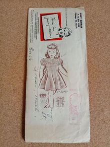 vintage sewing pattern, vintage girls dress, 1950s