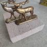 SET OF 2 Vintage Deer Ornament Cute Deer Figurines ON MARBLE PLINTE. Image 4
