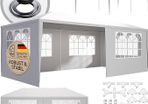 Gazebo 3 x 6 m UV Protection 18 m Roof Eyelets Water-Repellent 6 Side Panels Stable Festival Marquee Party Tent Window Garden Tent