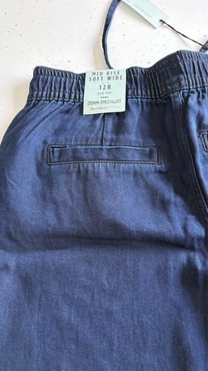 River Island Size 12r wide leg soft denim trousers
