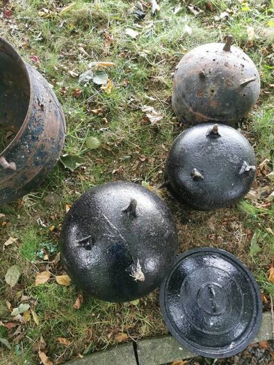 A selection of old skillets