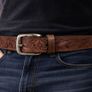 Premium Embossed Genuine Leather Belt Stylish Vintage Designer Belt Durable Formal & Casual Waist Belt Image 5
