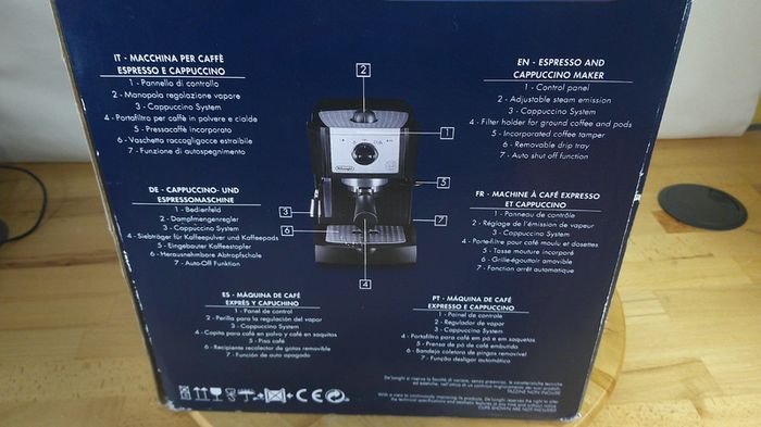 DeLonghi EC156.B Espresso Cappuccino Coffee Machine 15 bar 1100W Black Boxed Working