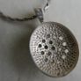 Vintage Sterling Silver 925  Oval Pendant Necklace with Cubic Zirconia Stones length 18" - 9,7g Image 6