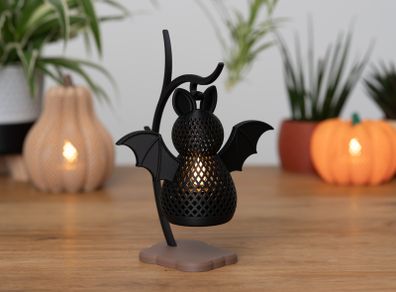 Bat Lantern Halloween Decoration with LED Candle