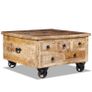 Coffee Table Rough Mango Wood 70x70x40 cm Image 2