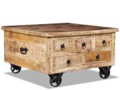 Coffee Table Rough Mango Wood 70x70x40 cm