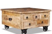 Coffee Table Rough Mango Wood 70x70x40 cm