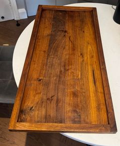 Large Walnut Ottoman Tray