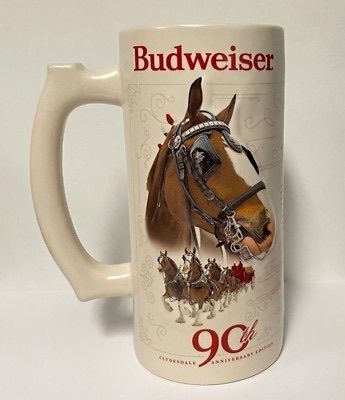 Budweiser Ceramic 90th Clydesdale Anniversary Edition Stein