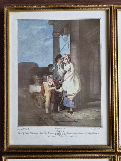 Vintage Framed Prints - "Cries of London" by Francis Wheatley (Set of 6)