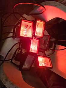 Six infrared heater lamps outdoor wall mounted