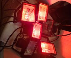 Six infrared heater lamps outdoor wall mounted