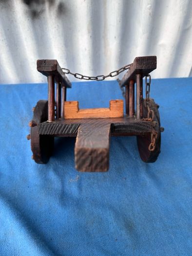 Vintage miniature wooden cart