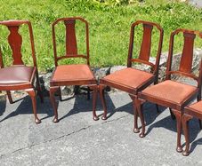 6 Hardwood Vintage Dining Chairs