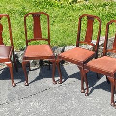 6 Hardwood Vintage Dining Chairs