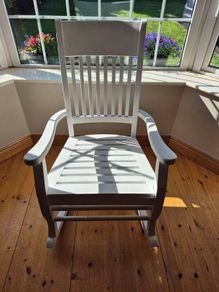 Traditional Wooden Rocking Chair with Fitted Cushion Excellent Condition