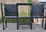 Heavy Duty Work shop Shelving  Each Shelf Holds upto 250KG  Can be made in multiple configurations  Total of 5 Shelfs and hook hanging panels