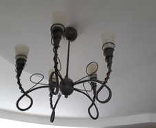 Vintage Spiral Chandelier, Cottagecore Pendant Light 5 spiral arm