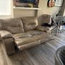 Grey 2 seater faux leather couch with recline Image 6