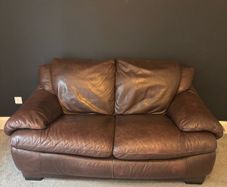 Genuine Natuzzi Brown Leather 2-Seater Sofa