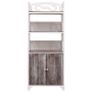 Bathroom Cabinet White and Brown 46x24x116 cm Paulownia Wood Image 3