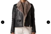 Whistles - Leather Biker Aviator Jacket - Black - UK 8 - BNWT RRP 479