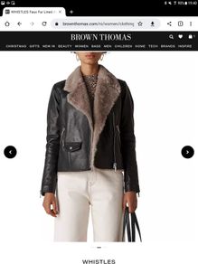 Whistles - Leather Biker Aviator Jacket - Black - UK 8 - BNWT RRP 479