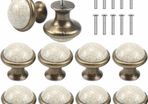10PCS Vintage Cabinet Knobs, 33MM Ceramic Knobs, Vintage Shabby Chic Round Drawer Knobs, Kitchen Cabinet Cupboard Drawer Door Knobs Pull Handles for Chest of Drawers Kitchen Cabinet Cupboards