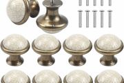 10PCS Vintage Cabinet Knobs, 33MM Ceramic Knobs, Vintage Shabby Chic Round Drawer Knobs, Kitchen Cabinet Cupboard Drawer Door Knobs Pull Handles for Chest of Drawers Kitchen Cabinet Cupboards
