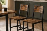 Set of 2 Dining Chairs Set of 2 brown  retro style industrial