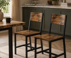 Set of 2 Dining Chairs Set of 2 brown  retro style industrial