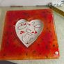 Jewelry Dish with a Heart  or as hanging wall glass plate made in greece Image 5