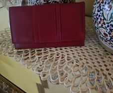 Vera Pelle Red Leather Purse / Brand New