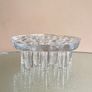 Mid Century Georgshutte Tea Warmer, Ice Glass Pot Stand Image 10