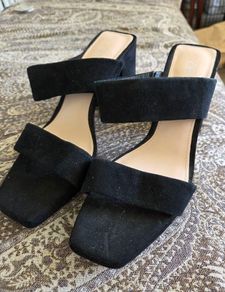 Strappy black high heels