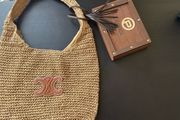 Luxury Woven Shoulder Bag - Camel
