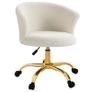 Office chair ergonomic height-adjustable swivel comfortable seat steel base white Image 2