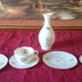 7 Piece Brand New In Box Donegal Floral Irish Parian China Tea Set With Vase For Two Person Setting. Made In Ireland. Image 5
